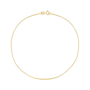  Thin Box Chain Anklet 14K - Adina Eden's Jewels