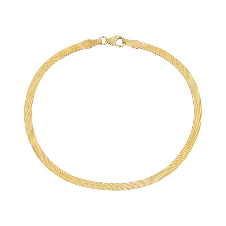 14K Gold / 3 MM Thick Herringbone Bracelet 14K - Adina Eden's Jewels