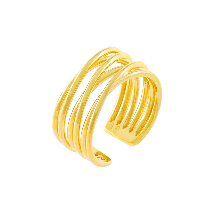 Gold Multi Row Adjustable Ring - Adina Eden's Jewels