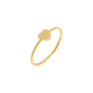 Gold / 5 Tiny Solid Heart Ring - Adina Eden's Jewels