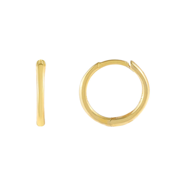 Gold Thin Plain Ring Huggie Earring - Adina Eden's Jewels