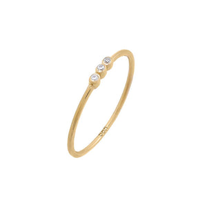 14K Gold / 6 Triple CZ Bezel Ring 14K - Adina Eden's Jewels