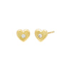 Gold Tiny CZ Heart Stud Earring - Adina Eden's Jewels