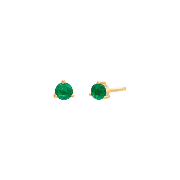 Emerald Green CZ Colored Gemstone Stud Earring - Adina Eden's Jewels