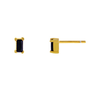 Onyx CZ Onyx Baguette Stud Earring - Adina Eden's Jewels