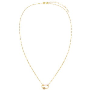  Pavé Mini Toggle Figaro Necklace - Adina Eden's Jewels