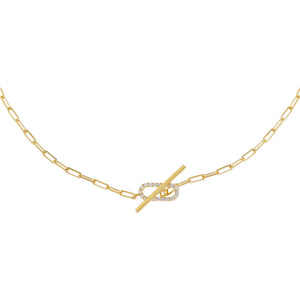 Gold Pavé Chain Toggle Choker - Adina Eden's Jewels