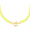 Neon Yellow Neon Paper Clip Toggle Choker - Adina Eden's Jewels
