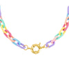 Multi-Color Pastel Paper Clip Link Toggle Choker - Adina Eden's Jewels
