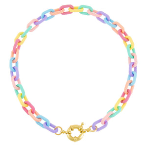  Pastel Paper Clip Link Toggle Choker - Adina Eden's Jewels