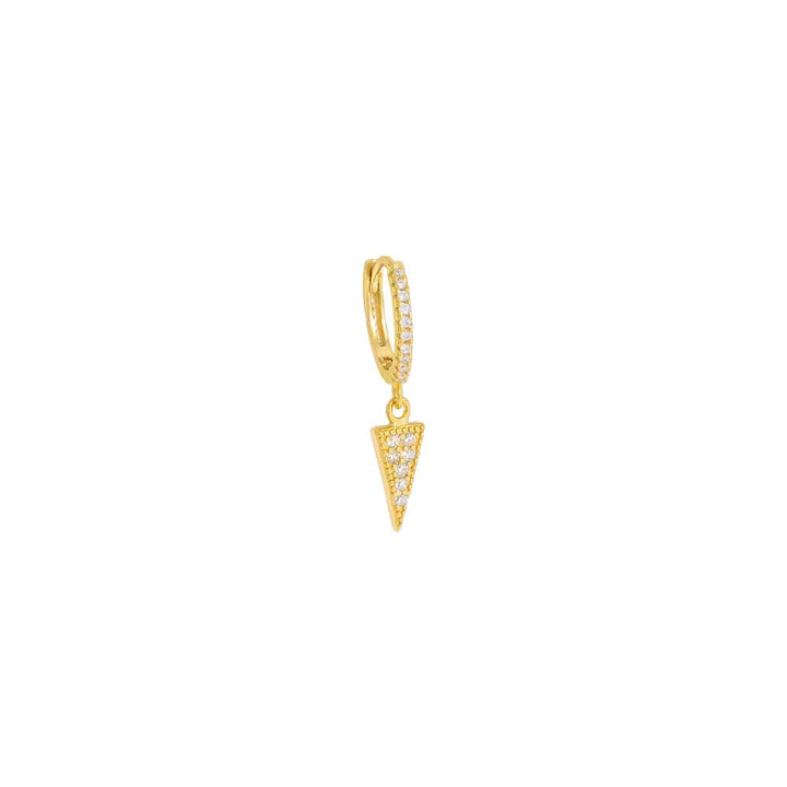 Gold / Single Pavé Dangling Dagger Huggie Earring - Adina Eden's Jewels