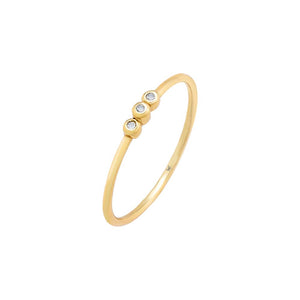 Gold / 5 Triple CZ Bezel Ring - Adina Eden's Jewels