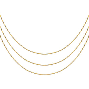 Gold Thin Box Chain Necklace Combo Set - Adina Eden's Jewels