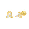 Gold CZ Cluster Threaded Ball Stud Earring - Adina Eden's Jewels