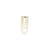 Emerald Green / Single CZ Bar Chain Drop Stud Earring - Adina Eden's Jewels