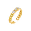 Gold CZ Trio Colored Stone Ring - Adina Eden's Jewels