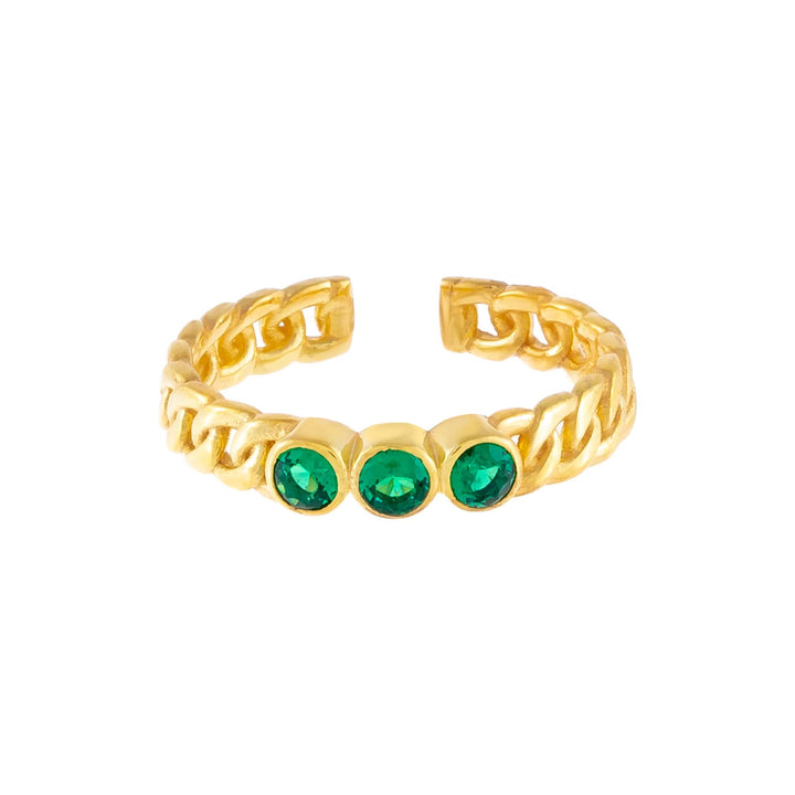 CZ Trio Colored Stone Ring - Adina Eden's Jewels