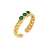 Emerald Green CZ Trio Colored Stone Ring - Adina Eden's Jewels