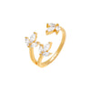 Gold / 6 Triple Marquise Cluster Open Ring - Adina Eden's Jewels