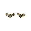 Onyx Triple Flower Stud Earring - Adina Eden's Jewels