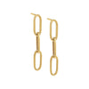 14K Gold / Pair Chunky Paperclip Drop Down Stud Earring 14K - Adina Eden's Jewels