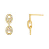 Gold Pavé Mariner Dangling Stud Earring - Adina Eden's Jewels