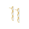 Gold Triple Marquise Bar Stud Earring - Adina Eden's Jewels