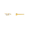 Gold Tiny CZ Triple Marquise Stud Earring - Adina Eden's Jewels