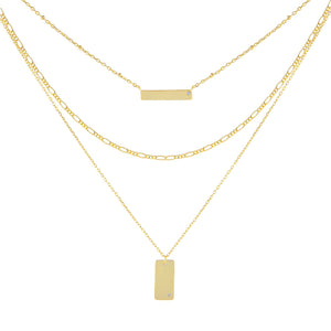 Gold Triple Stack Layered Necklace - Adina Eden's Jewels