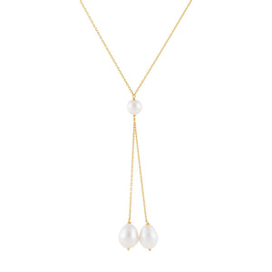 Pearl White Pearl Dangling Lariat - Adina Eden's Jewels