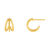 Gold Mixed Triple Hoop Earring - Adina Eden's Jewels