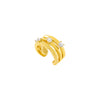 Gold / Single CZ Triple Row Ear Cuff - Adina Eden's Jewels