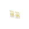 Gold / Pair Colored Triple Dangling Baguette Stone Earring - Adina Eden's Jewels