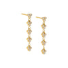 14K Gold / Pair Diamond 5 Cluster Drop Stud Earring 14K - Adina Eden's Jewels