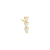 Gold / Single Triple Teardrop Bar Stud Earring - Adina Eden's Jewels