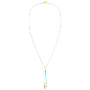  Enamel Beaded Charm Lariat - Adina Eden's Jewels