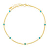 Turquoise CZ Colored Cuban Chain Anklet - Adina Eden's Jewels