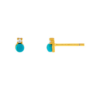 Turquoise Tiny CZ Turquoise Stud Earring - Adina Eden's Jewels