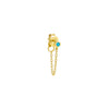 Turquoise / Single Colored Tiny Solitaire Bezel Chain Front Back Stud Earring - Adina Eden's Jewels