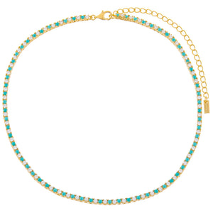  Turquoise CZ Tennis Choker - Adina Eden's Jewels