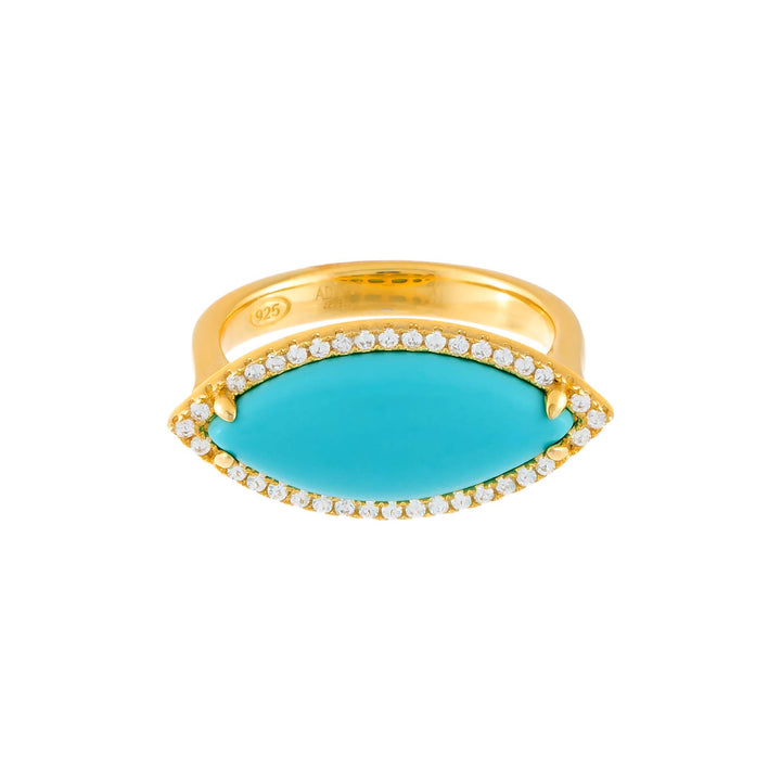  CZ Turquoise Marquise Ring - Adina Eden's Jewels