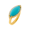 Turquoise / 6 CZ Turquoise Marquise Ring - Adina Eden's Jewels