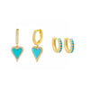 Turquoise The Colored Heart X Huggie Earring Combo Set - Adina Eden's Jewels