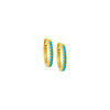 Turquoise / Pair / 11MM Colored Pavé Huggie Earring - Adina Eden's Jewels