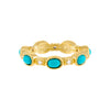  CZ X Turquoise Oval Ring - Adina Eden's Jewels