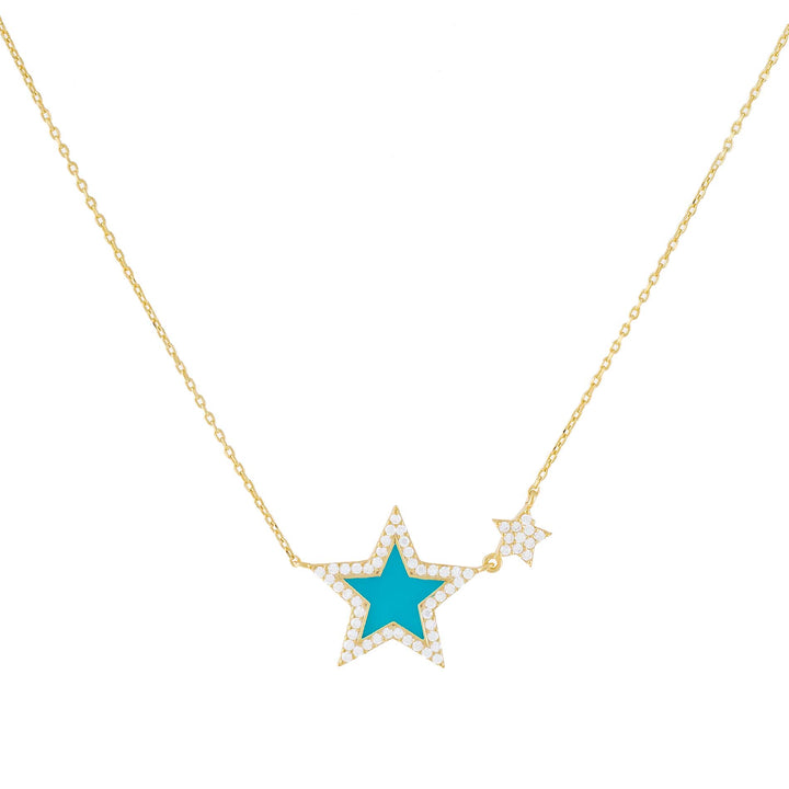 Turquoise CZ Neon Star Necklace - Adina Eden's Jewels