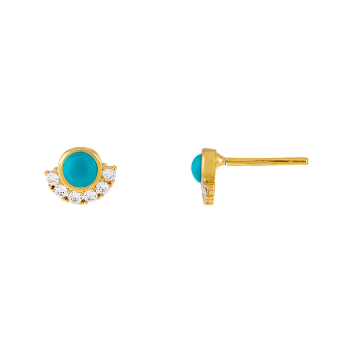 Turquoise Turquoise Stone Stud Earring - Adina Eden's Jewels
