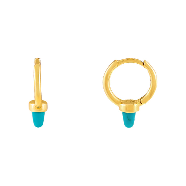 Turquoise Turquoise Spike Huggie Earring - Adina Eden's Jewels