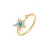 Turquoise / 7 Pavé Open Star Stone Ring - Adina Eden's Jewels