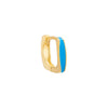 Turquoise / Single Colored Enamel Square Huggie Earring - Adina Eden's Jewels